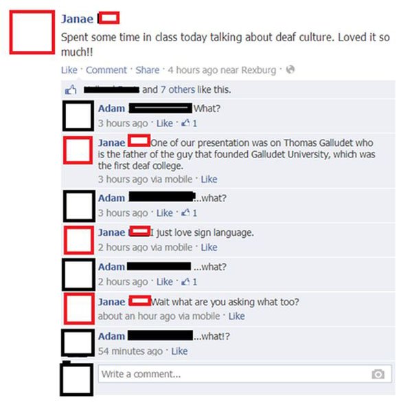 A Facebook page featuring a picture of a man and a woman, designed to provoke and infuriate trolls.