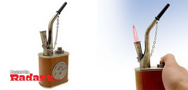 If you're going to light up, make sure you do it in style with this person holding a lighter with a wooden handle.