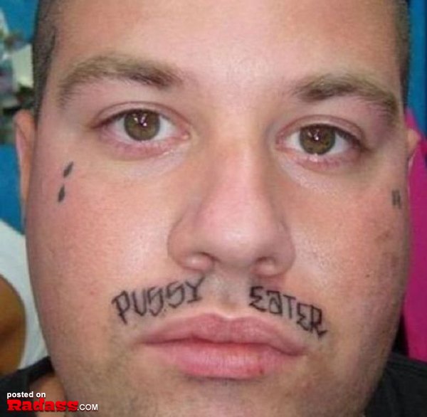 A man with a regrettable face tattoo.