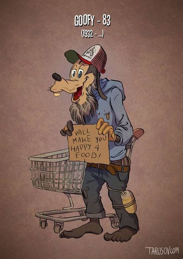 old Cartoon Characters personalities aged to look their own age. (6)