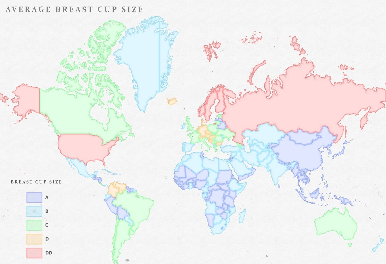 We do not know who came up with the idea to examine boob size by countries, but from the bottom of our hearts, thank you.