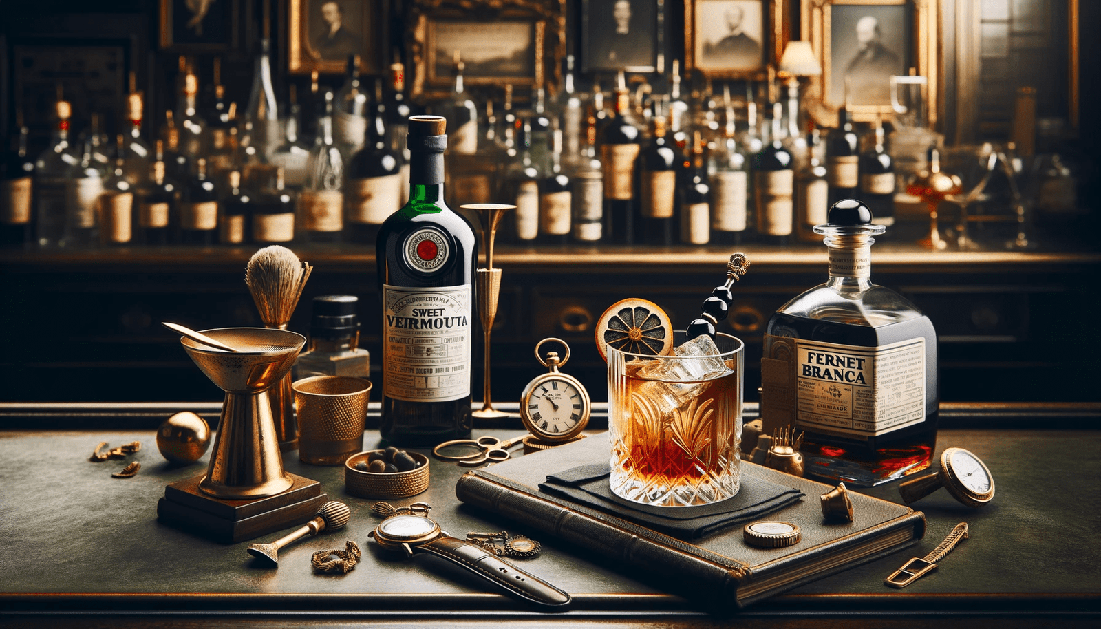 A bar with a lot of bottles on it.