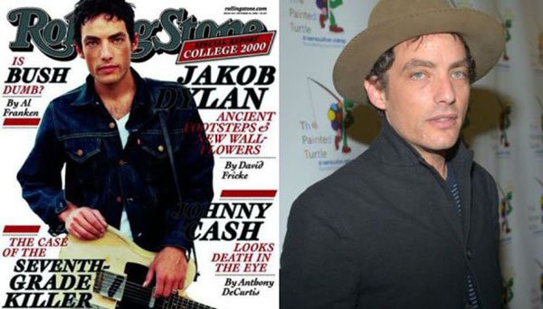 A magazine cover featuring a man in a hat and a guitar, showcasing the transformation of Pop Stars from the 90's to their current appearances.