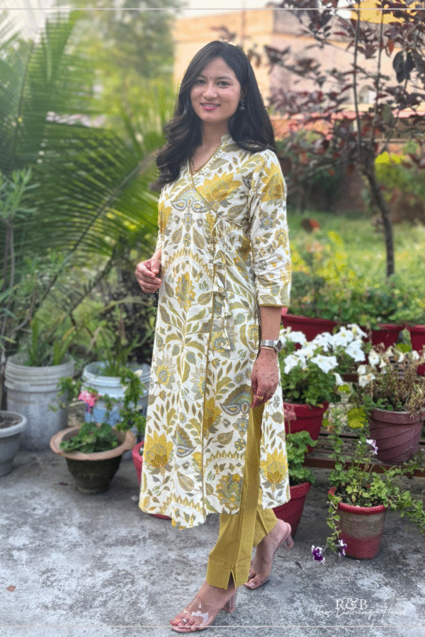Floral Printed Cotton Kurta Pant Set