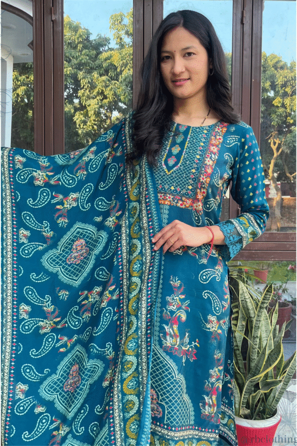 Butter Muslin Straight Suit Set