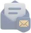 An icon of an open envelope with a letter inside and a smaller envelope symbol in front, suggesting email or messaging.