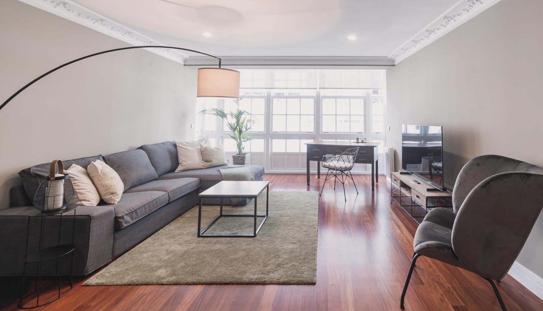 calle-real-92-3-4-00b Sala de estar del alojamiento temporal Calle Real - Planta 3 en A Coruña