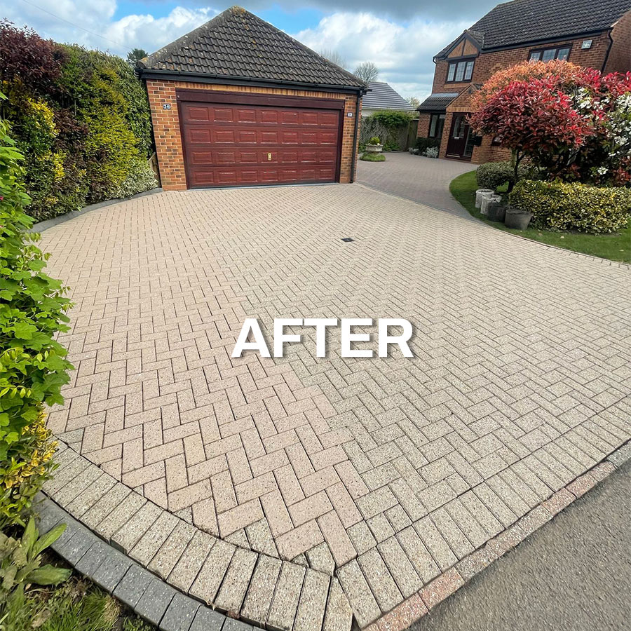 driveway cleaning after picture