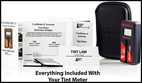 Enforcer II tint meter - what is included