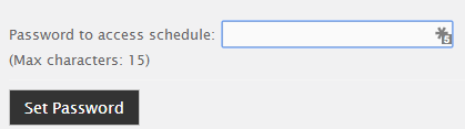 Field to Enter Password for Schedule