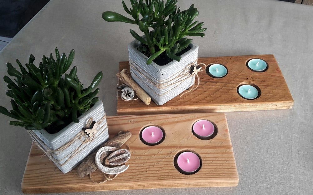 centre-de-table-plateau-decoration-table-reception-plante-bougie-personnalis&eacute;-artisanal