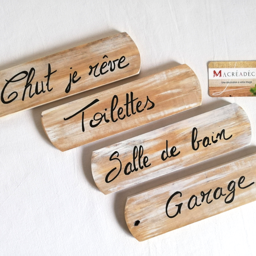 plaque-deco-prenom-porte-maison-chambre pancarte-plaque-panneau-décoration-maison-cadeau-bois-personnalisé-artisanal-pièce