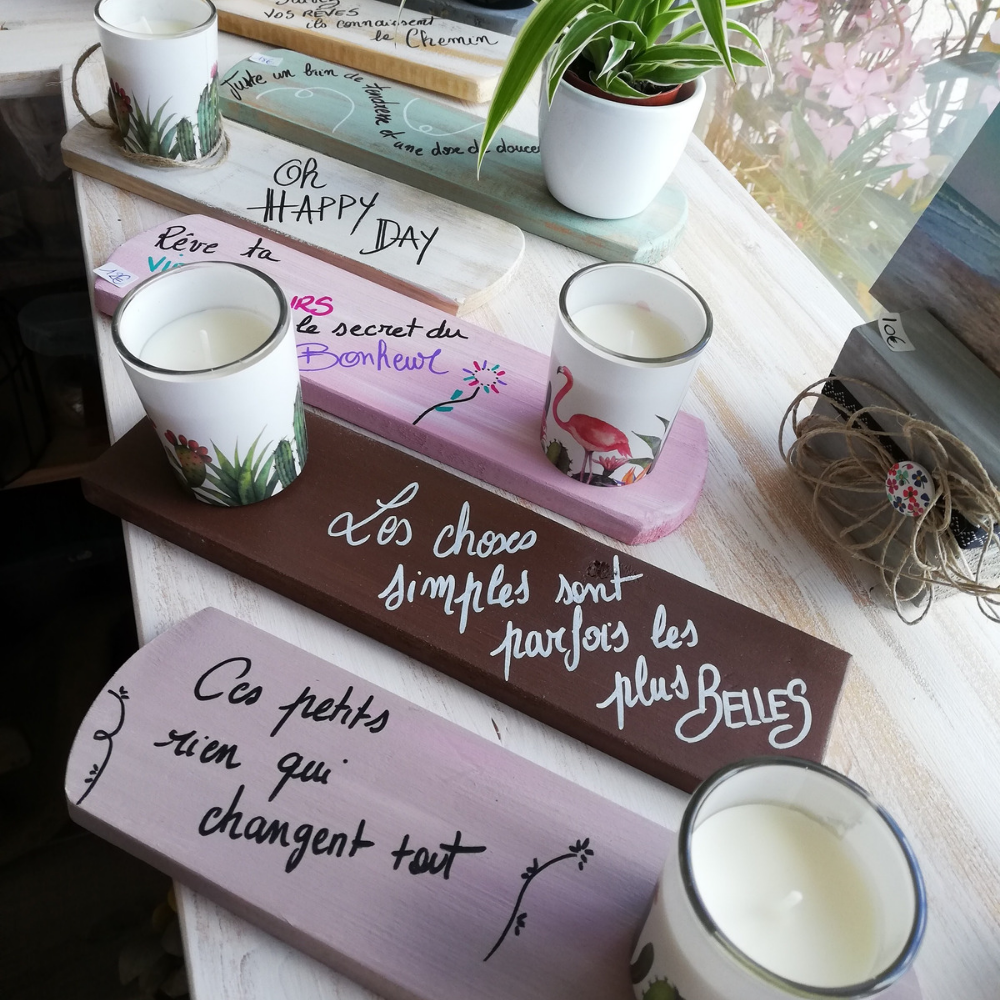 support-bougie-citation-deco-bois-cadeaux support-bougie-bougeoir-message-citation-bois-personnalisé-artisanal