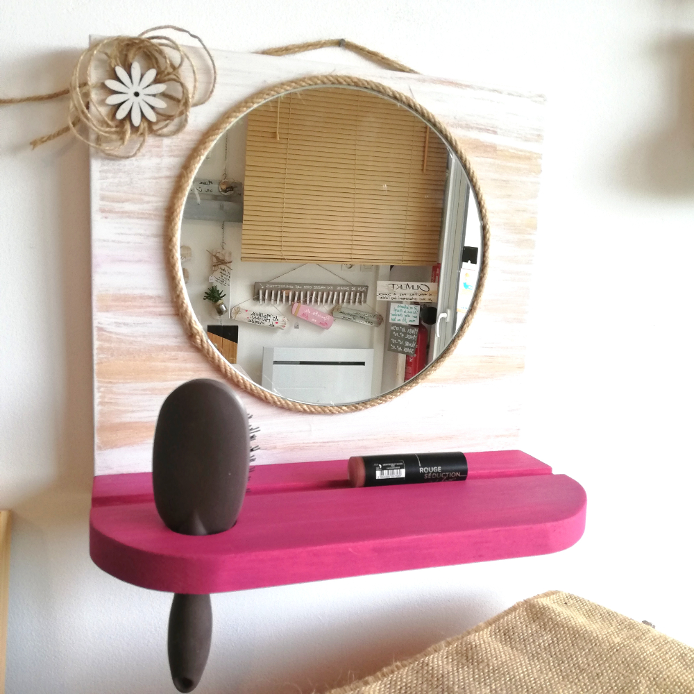 miroir-mural-étagère-décoration-chambre-fille-ado-bois-personnalisé-artisanal miroir-mural-étagère-décoration-chambre-fille-ado-bois-personnalisé-artisanal