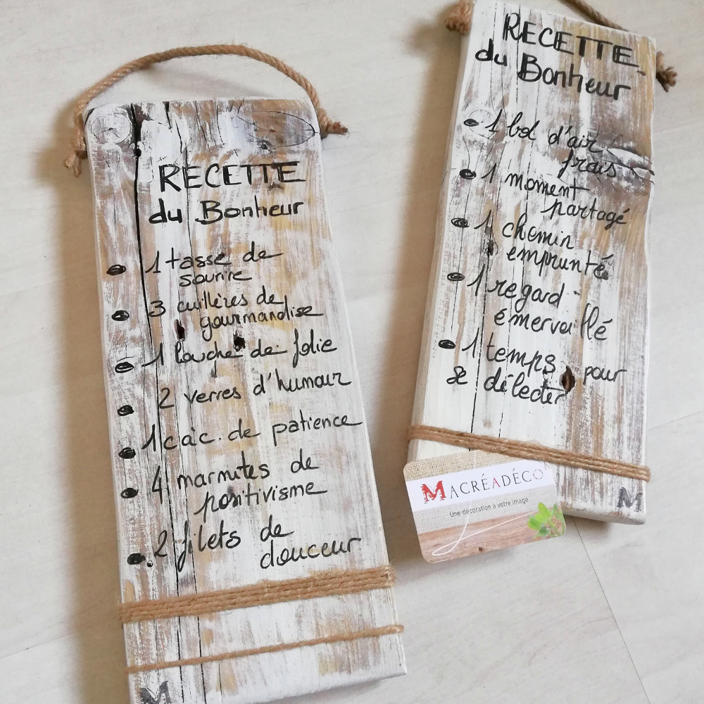 pancarte-plaque-décoration-recette-bonheur-maison-cadeau-bois-personnalisé-artisanal pancarte-plaque-décoration-recette-bonheur-maison-cadeau-bois-personnalisé-artisanal
