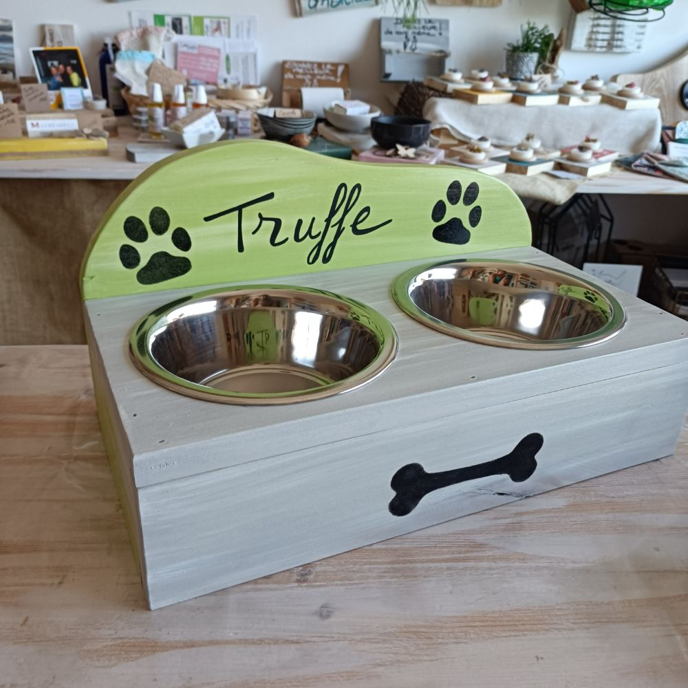 support-porte-gamelle-chien-chat-animaux-bois-personnalisé-artisanal support-porte-gamelle-chien-chat-animaux-bois-personnalisé-artisanal