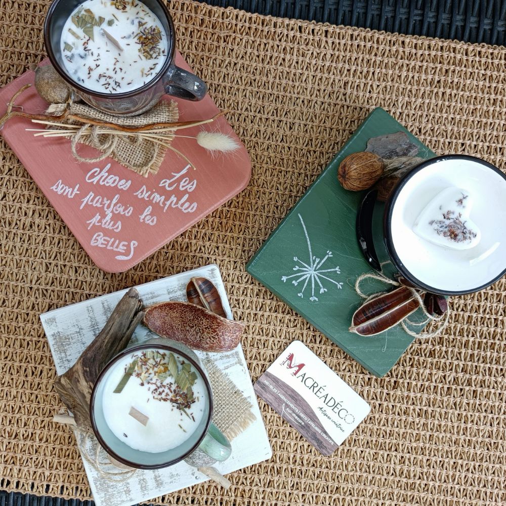 Bougie-parfumée-tasse-décoration-bois-artisanale-cadeau Bougie-parfumée-tasse-décoration-bois-artisanale-cadeau