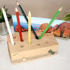 support-crayons-bureau-cadeau-maitresse-fin-d'année-bois-personnalisé-artisanal support-crayons-bureau-cadeau-maitresse-fin-d'année-bois-personnalisé-artisanal