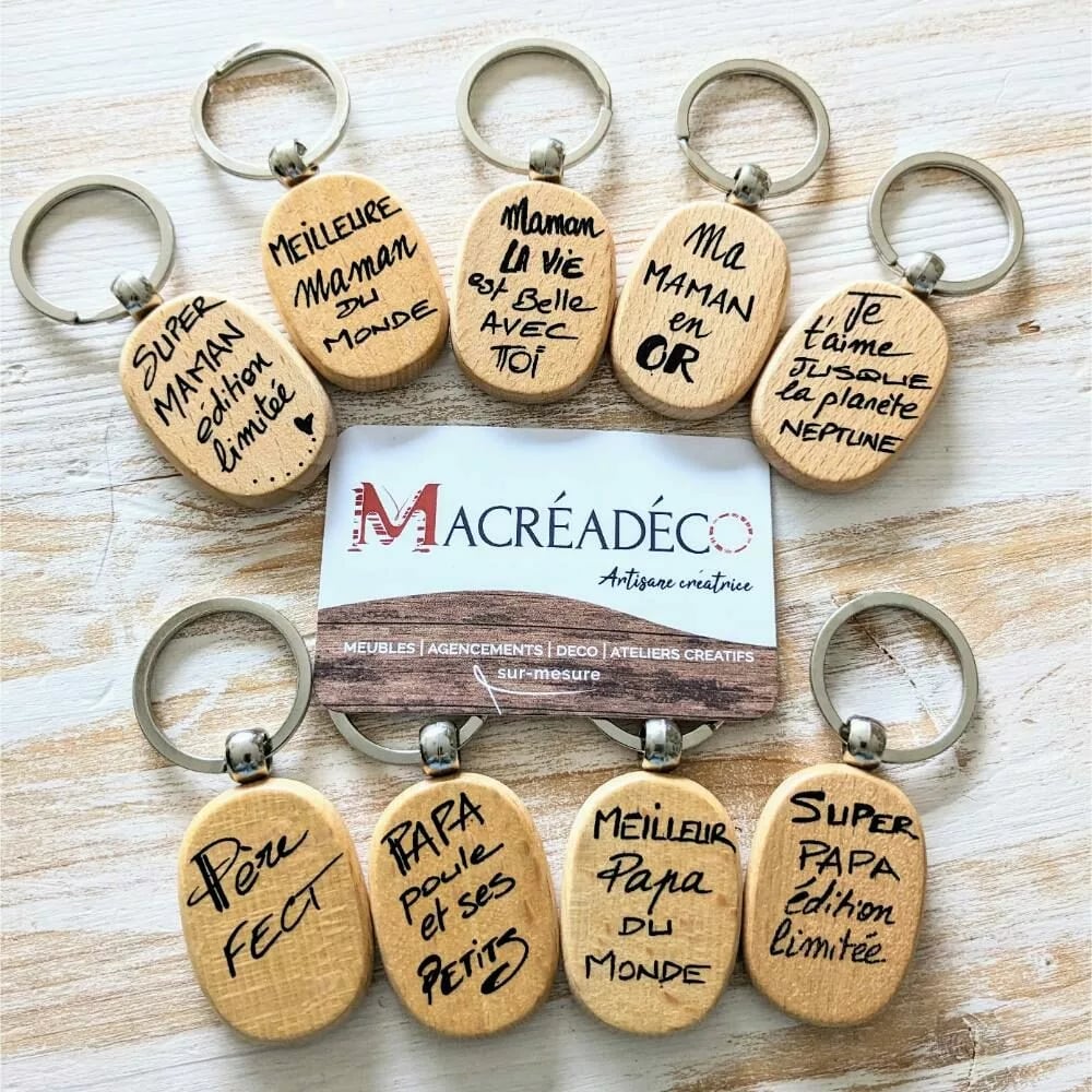 PXL_20240516_125714103.MP~2 Porte-clés avec inscriptions pour parents, Macréadéco.