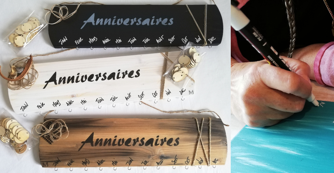 atelier-creatif-showroom-macreadeco- calendrier perpétuel anniversaires calendrier-anniversaires-évènement-perpétuel-pastille-bois-personnalisé-artisanal-cadeau-décoration