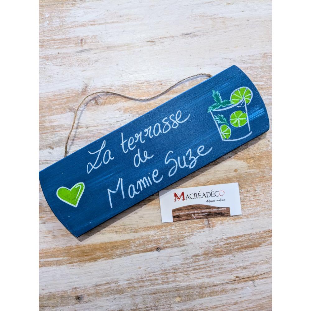 Plaque bleue La terrasse de Mamie Suze