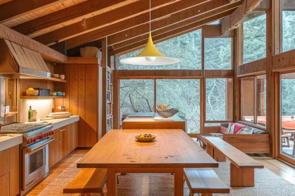 éclairage de maison en bois