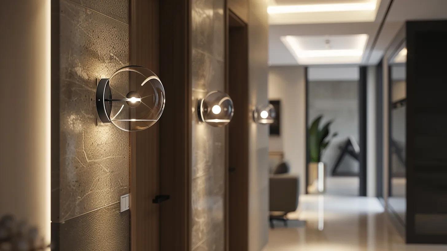Creating Elegance With a Bubble Wall Sconce 1 a sleek, modern interior showcases the bubble wall sconce in a stylish hallway, featuring its elegant bubble glass design illuminated against a backdrop of contemporary decor, highlighting its craftsmanship and innovative led features.