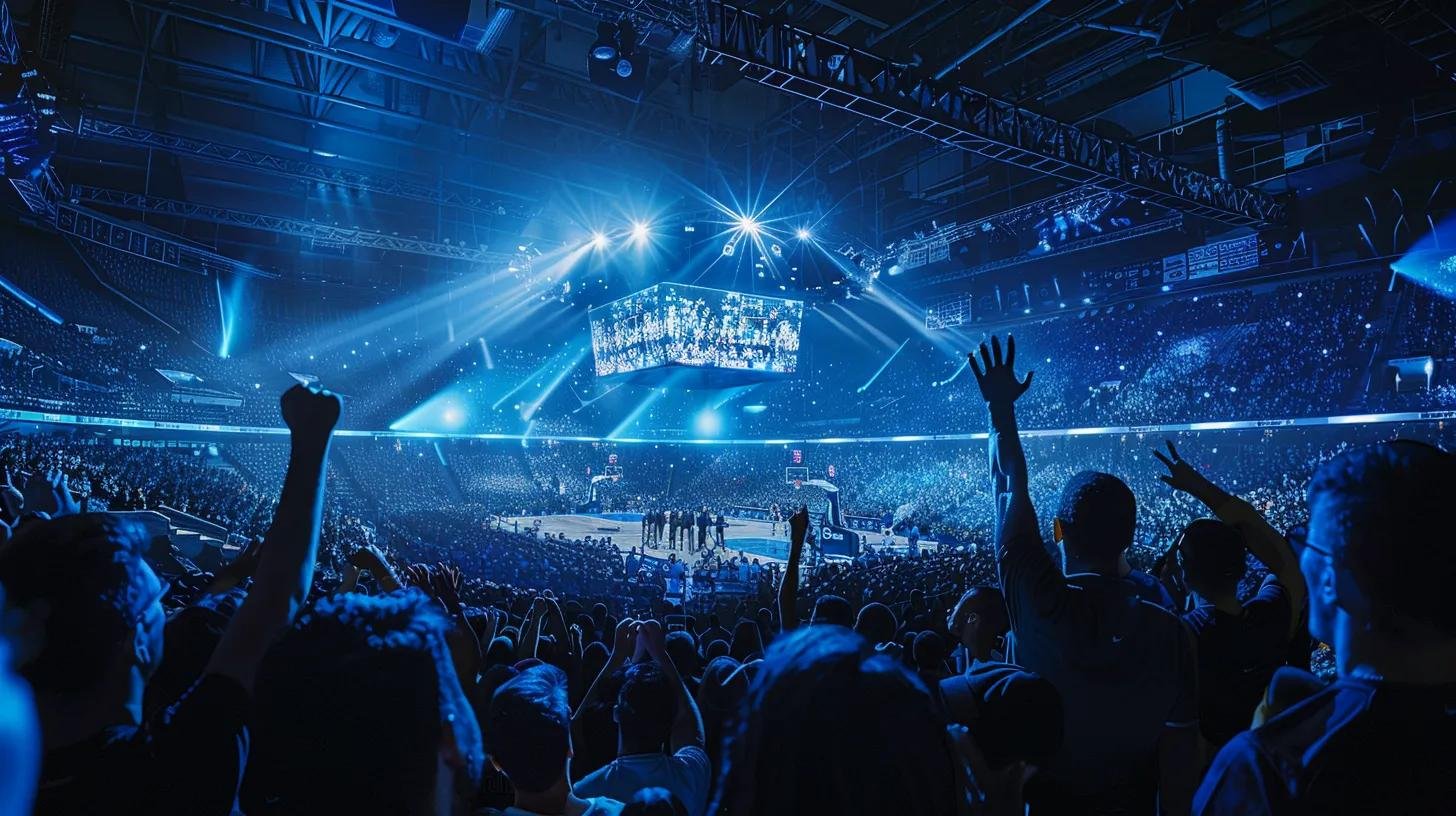 Innovative Bubble Wall Designs for Any Environment 3 a dynamic indoor arena bustling with excited fans, showcasing the vibrant blue and black colors of the orlando magic as they cheer during a high-stakes game, illuminated by dramatic spotlights highlighting emerging young stars on the court.