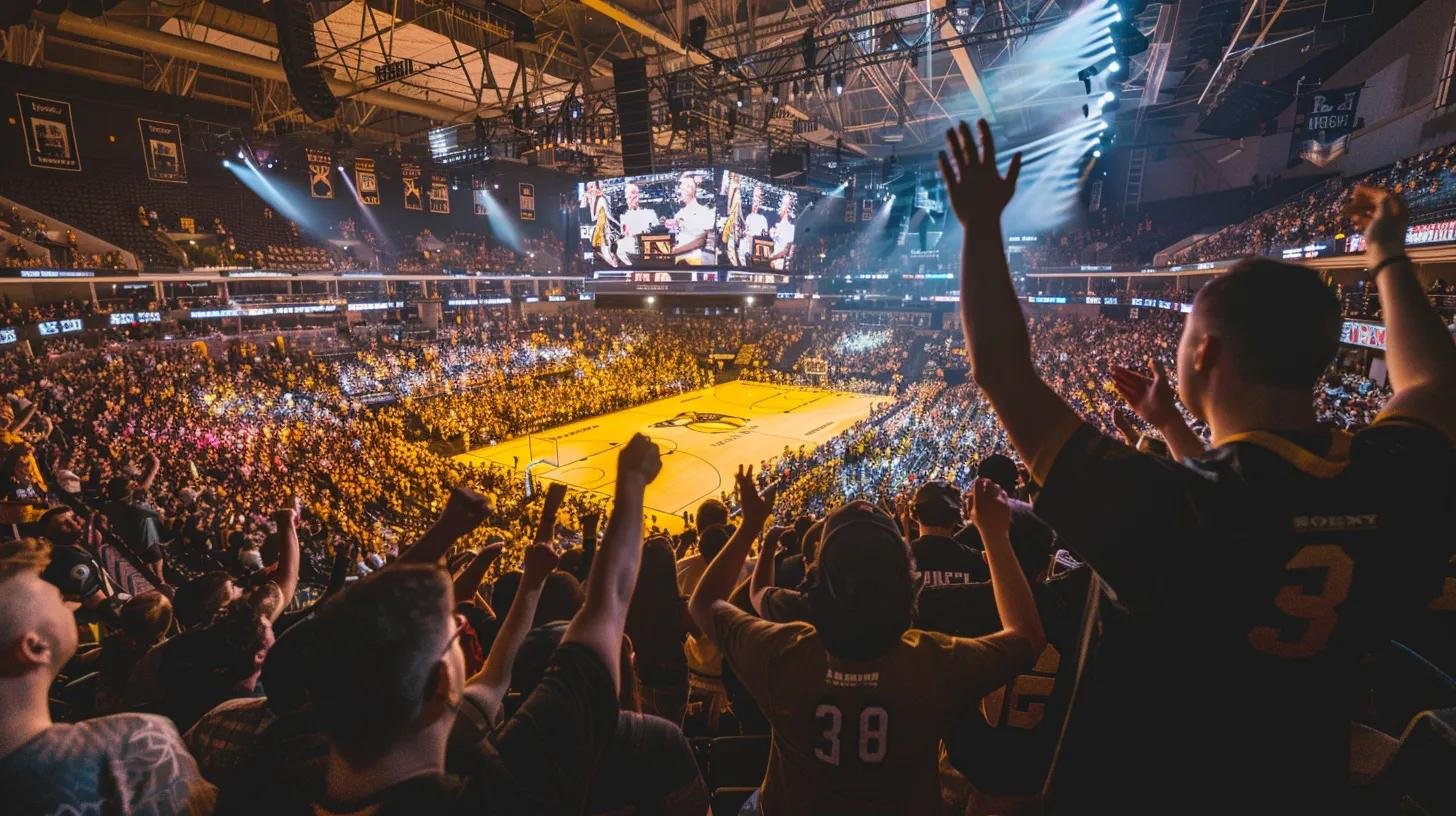 Innovative Bubble Wall Designs for Any Environment 6 a dynamic indoor sports arena filled with excited fans, featuring the ucf knights in striking black and gold uniforms, passionately battling in a high-stakes playoff game against a rival, illuminated by vibrant arena lighting that captures the intensity of their rising legacy.