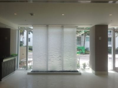 Stainless Steel Water Features 11 Stainless Mesh Water Wall at Residence Inn by Marriott in Surfside Miami Beach Florida 1