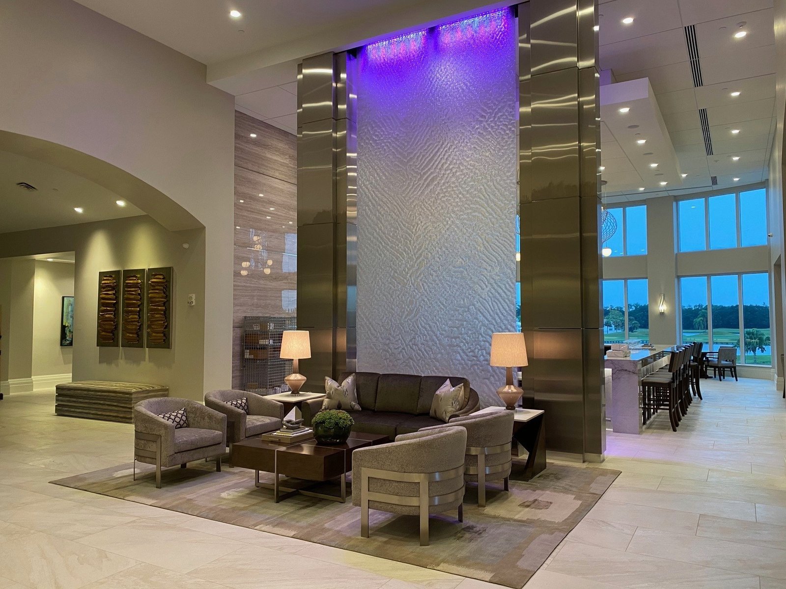Galleries 64 Water Wall; Stainless Steel Mesh, Wycliffe Country Club, Palm Beach, FL