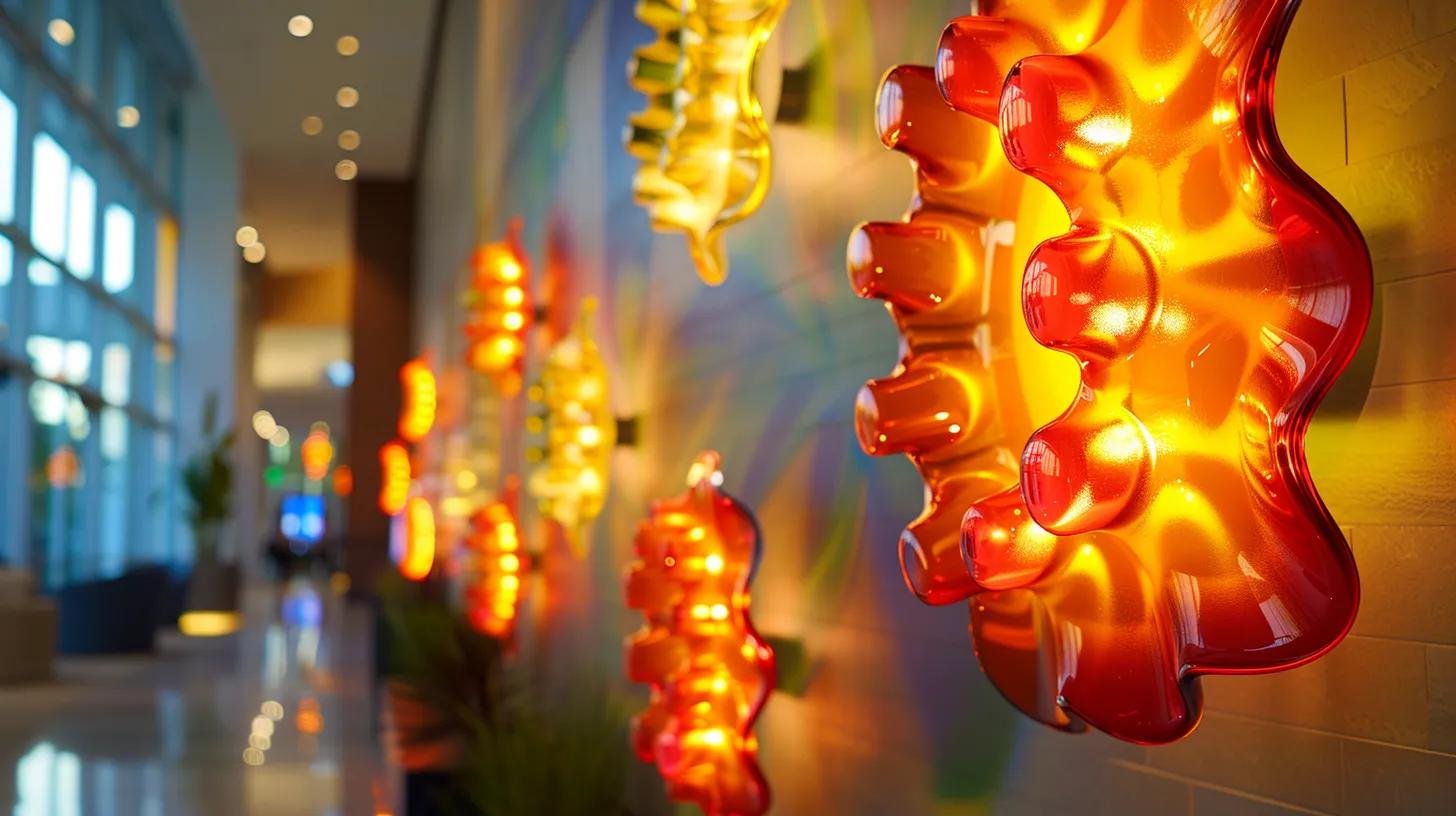 Embrace Bubble Light Trends for Cheerful Decor 6 a vibrant and modern hotel lobby featuring striking bubble glass sconces that emit a dynamic glow, creating an inviting atmosphere that enhances guest engagement and showcases innovative design aesthetics.
