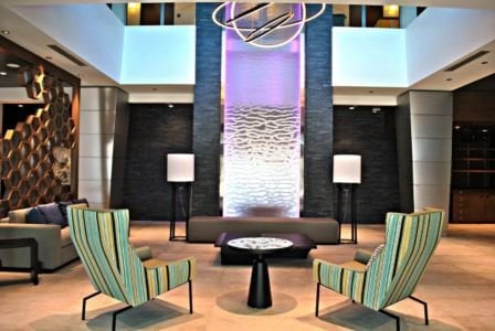 Stainless Steel Water Features 8 Stainless Steel Mesh Water Wall at Four Points by Sheraton at Miami Airport