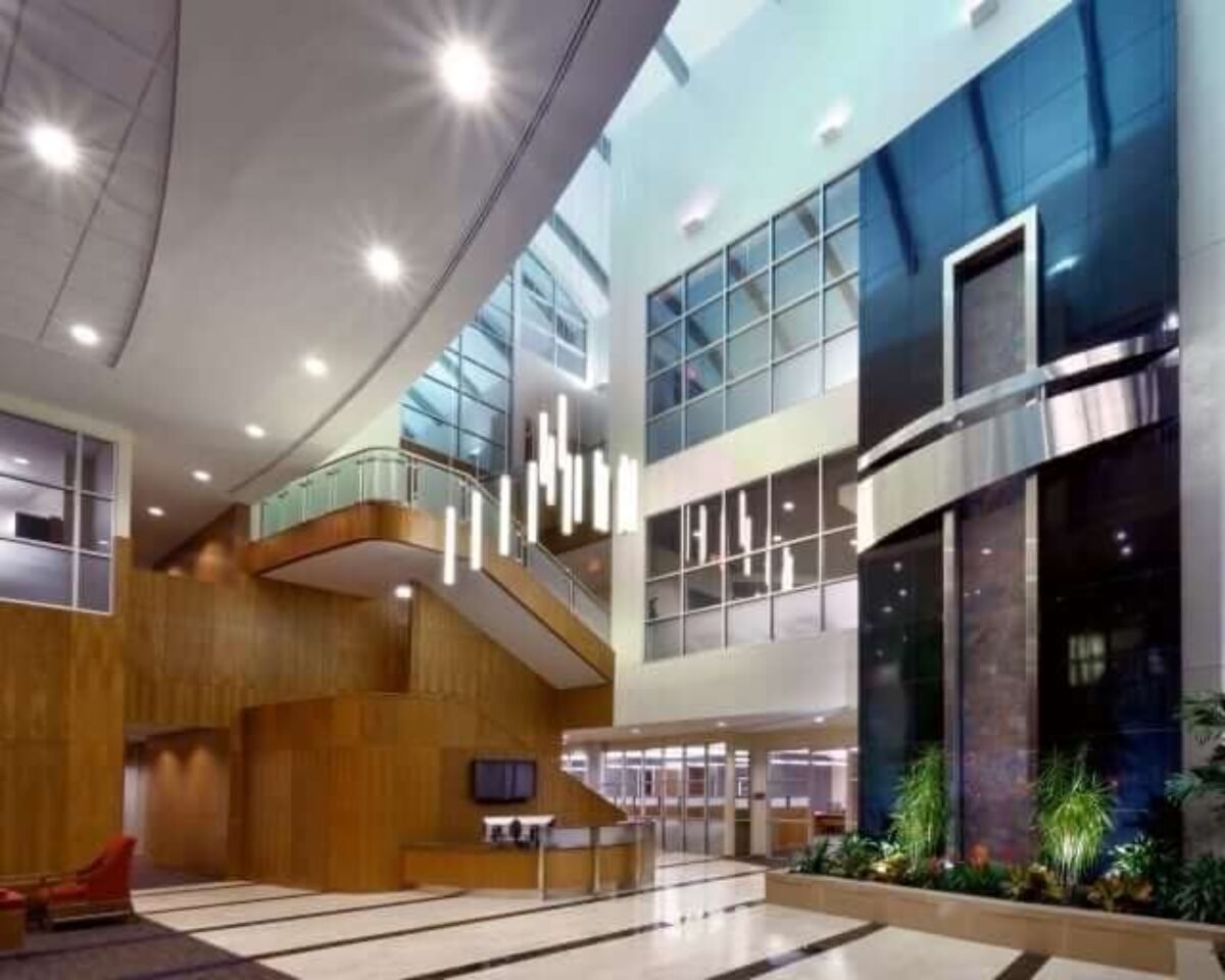 Glass And Stainless Steel Water Wall At AG Financial Lobby In Springfield MO-1200x960