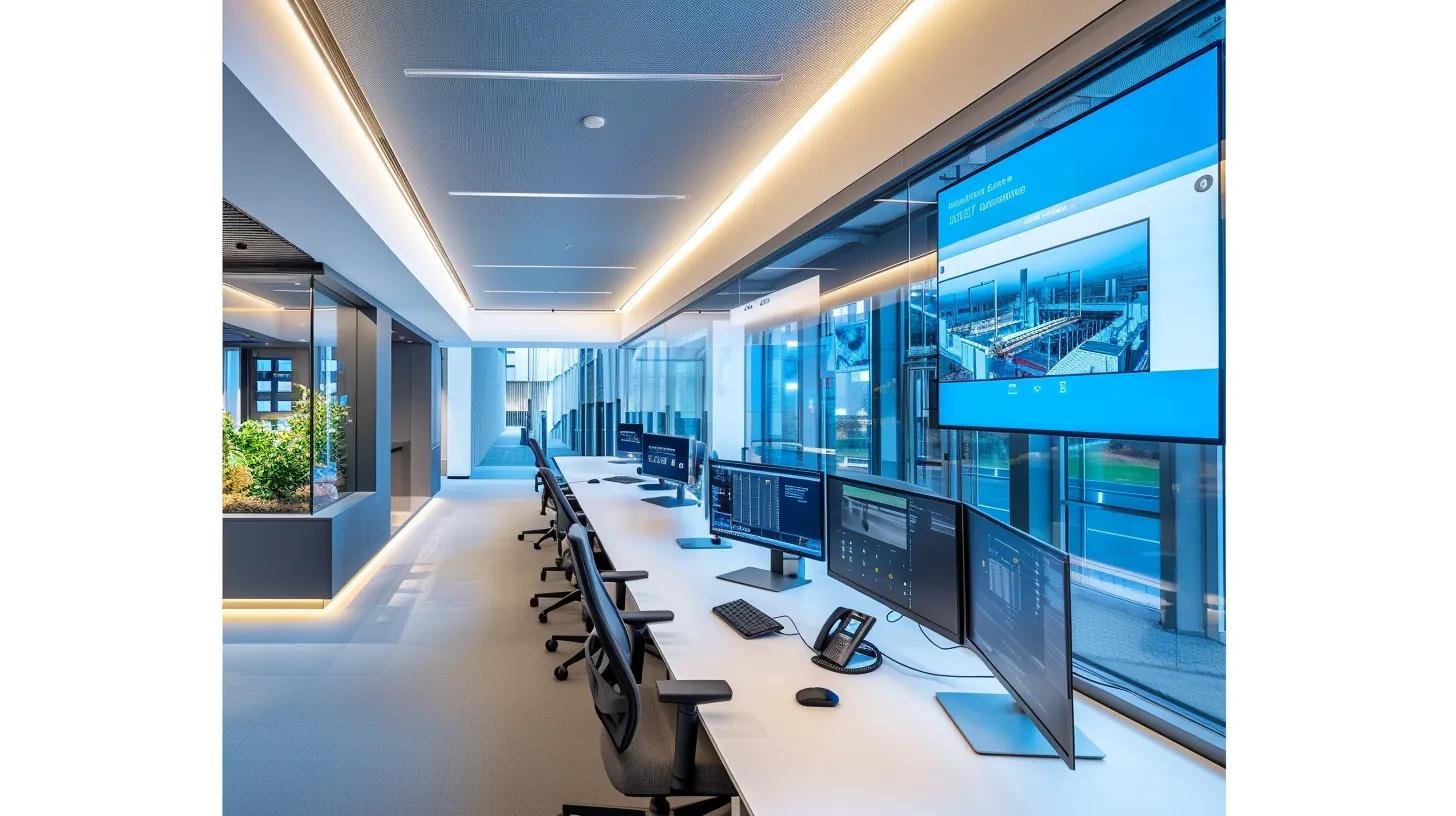 Transform Your Home With Innovative Water System Solutions 5 a sleek, modern office space showcases high-tech leak detection and preventive maintenance systems, featuring digital displays of real-time data and acoustic sensors seamlessly integrated into a smart water management network, emphasizing innovation in infrastructure protection and water conservation.