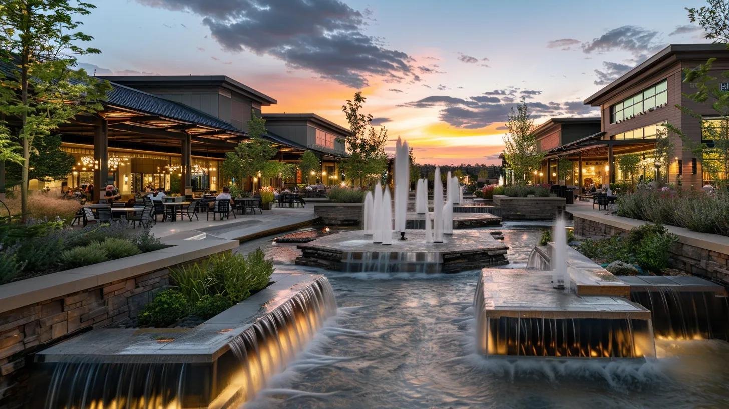 Stunning Custom Water Features to Enhance Your Environment 4 a stunning outdoor commercial space features a meticulously designed naturalistic pond fountain, with elegant stone accents and softly illuminated water jets that replicate the soothing flow of a mountain stream, creating a captivating focal point amidst a harmonious garden landscape.