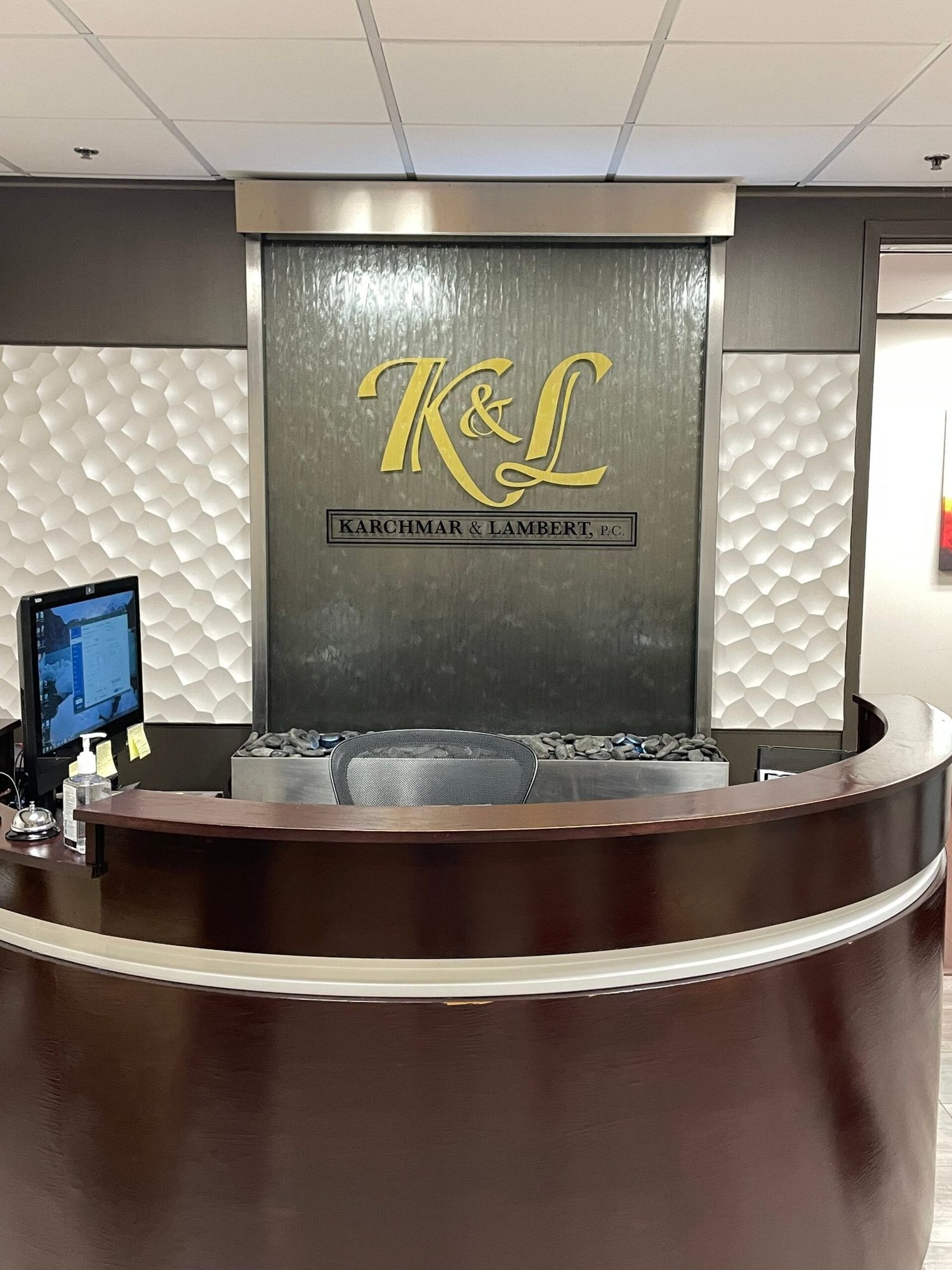 Glass Water Features 15 Glass Water Wall with Stainless Steel Frame and logo scaled