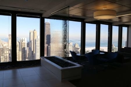 Glass Water Feature American Medical Association Lobby Water Feature Frameless Glass Water Wall