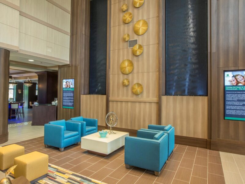 Black Scored Acrylic Waterfalls at Holiday Inn Shenandoah, Texas Black Scored Acrylic Waterfalls at Holiday Inn Shenandoah, Texas