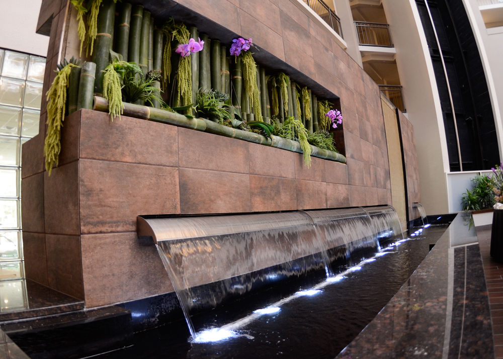 Reflection Pools & Fountains 9 Reflection Pool with Free Falling Water Weirs at Embassy Suites Blue Ash Ohio