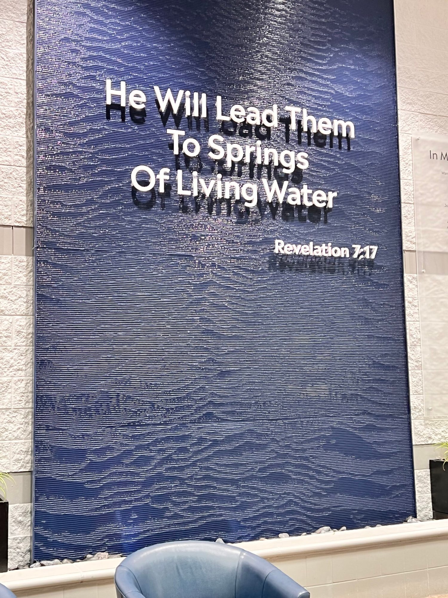 Black Scored Acrylic Water Wall with Logo for Hosanna Church in Lakeville, Minnesota Black Scored Acrylic Water Wall with Logo for Hosanna Church in Lakeville, Minnesota