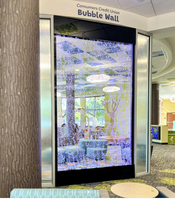 Rod Style Swirley Bubble Wall for Gail Borden Library in Elgin, Illinois Rod Style Swirley Bubble Wall for Gail Borden Library in Elgin, Illinois