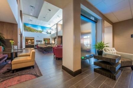 Stainless Steel Water Features 17 Glass and Stainless Water Wall at Hampton Inn Suites Tempe Arizona