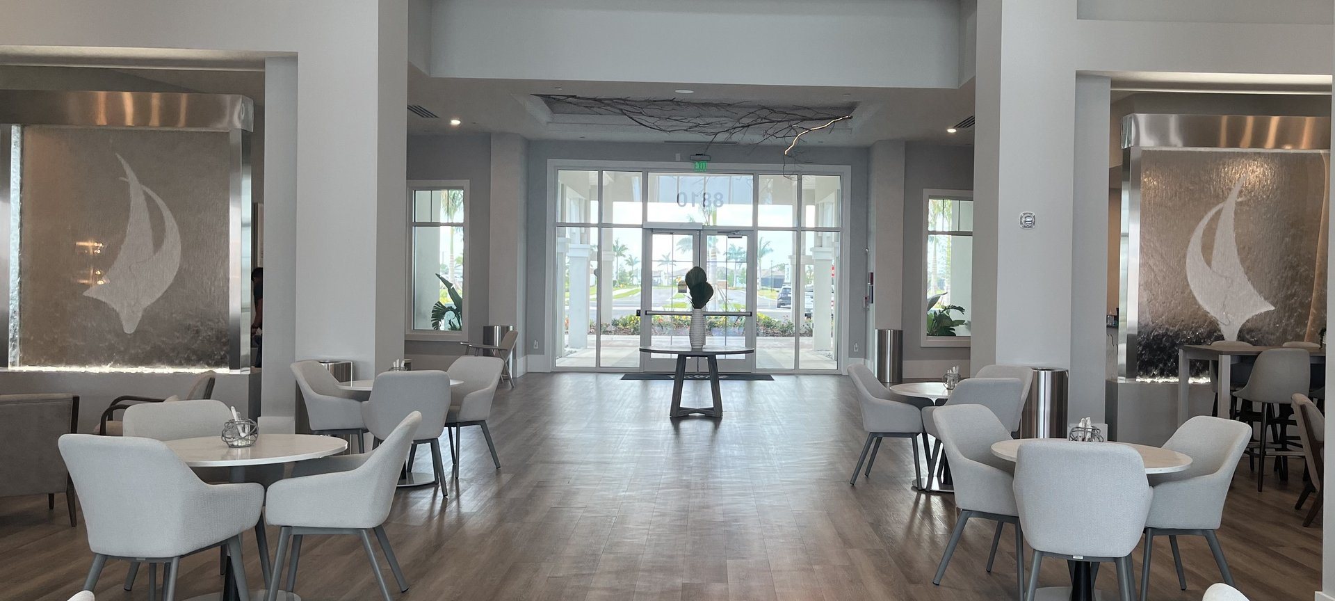 Enclosed Water Wall at Del Webb Bayview Club House in Florida - Image 2