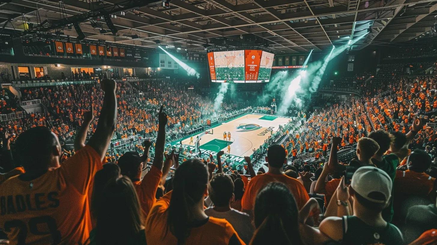 Innovative Bubble Wall Designs for Any Environment 5 a dynamic basketball arena filled with enthusiastic fans erupts in celebration as the miami hurricanes, clad in vibrant orange and green uniforms, engage in an intense fast-paced game under dazzling arena lights, capturing the spirit of their recent final four success.
