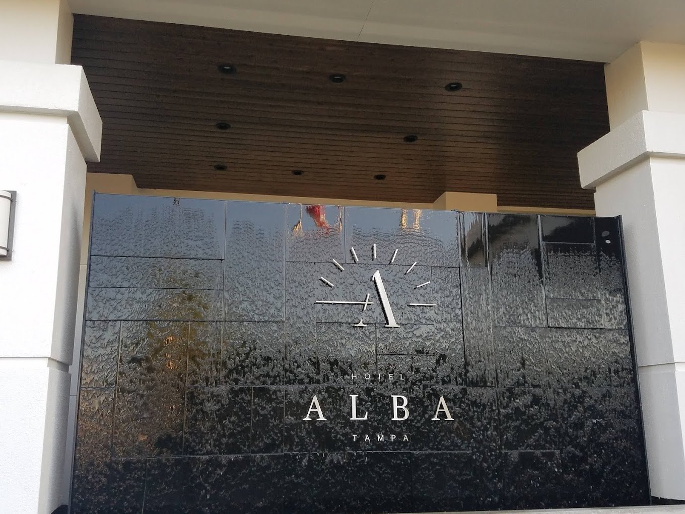 Black Acrylic Water Wall at Hotel Alba in Tampa, Florida 5