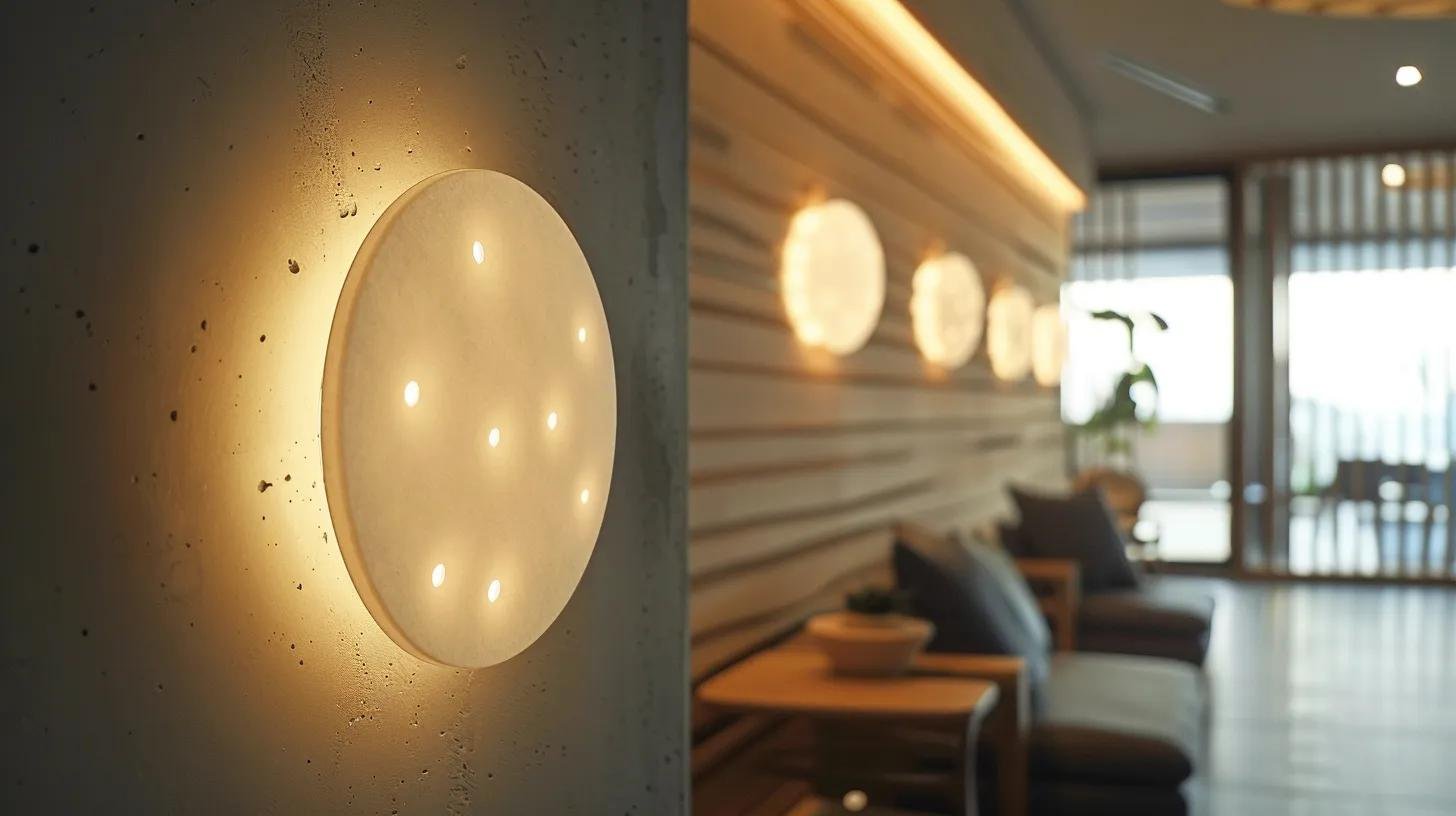 Embrace Bubble Light Trends for Cheerful Decor 7 a sleek, modern office environment features an illuminated bubble light system displayed prominently on a stylish wall, showcasing its energy-efficient led design and customizable settings through a mobile app interface, emphasizing both functionality and contemporary aesthetics.