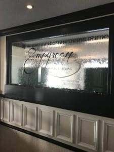 Glass Water Wall with logo Glass Water Wall with logo