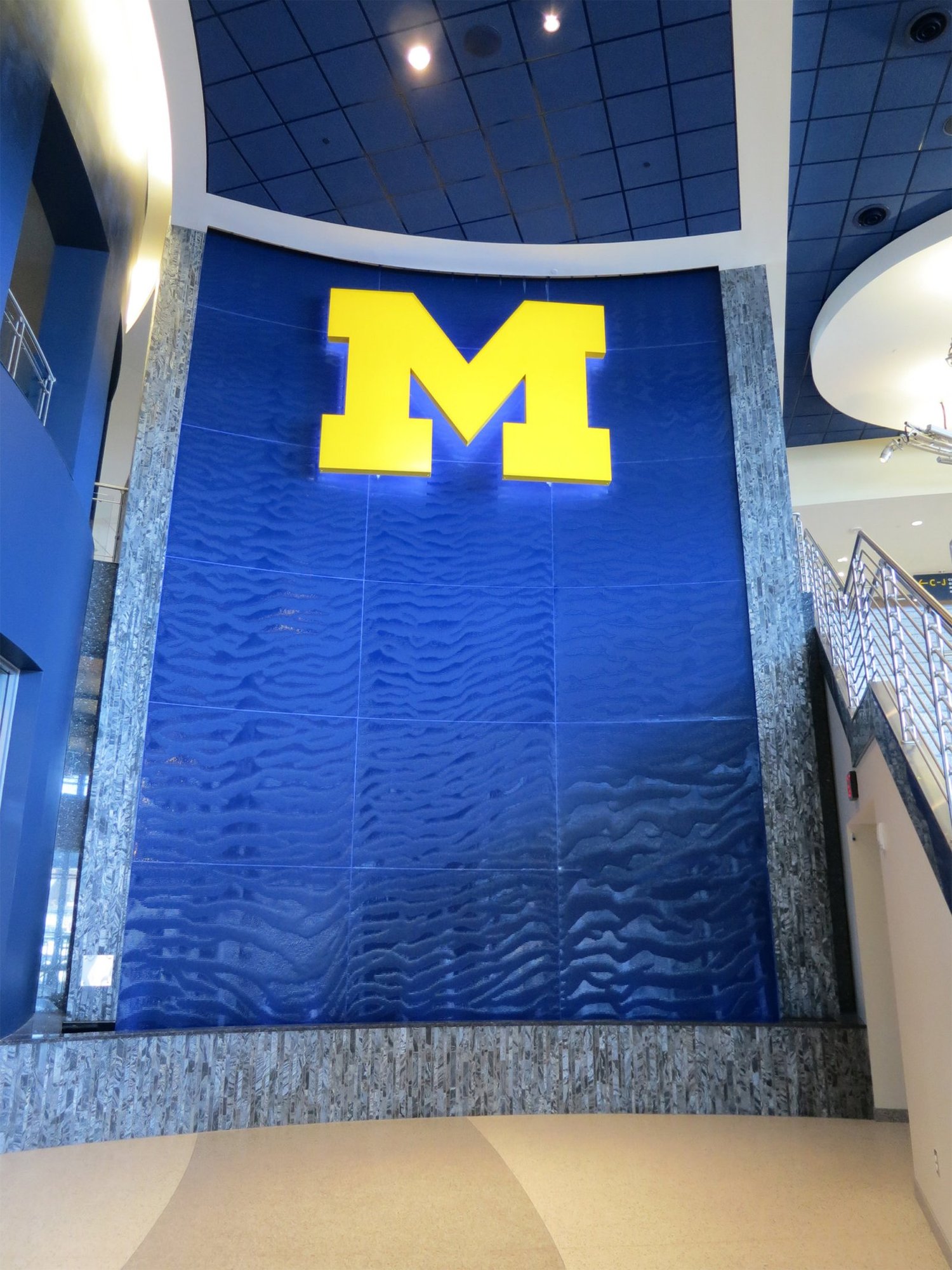 Galleries 4 Water Wall; Scored Acrylic, University Of Michigan Crisler Center, MI