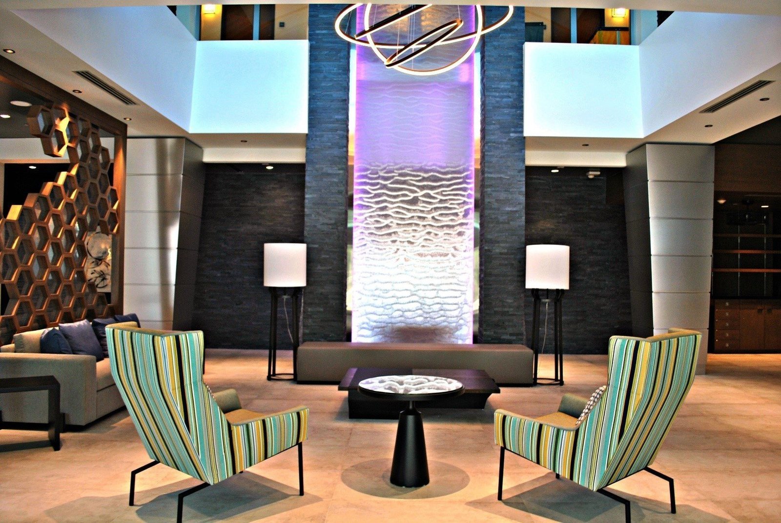 Galleries 65 Water Wall; Stainless Steel Mesh, Four Points Sheraton, Miami Airport, FL